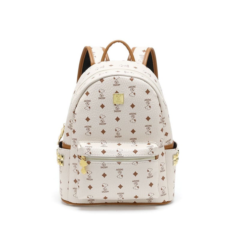 Snoopy 2026 New Style Backpack for Commute, Large Capacity, PU Leather, Fashionable Solid Color, Fits 8-inch Laptop - Image 1