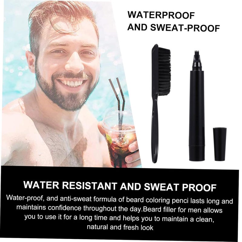 1set Beard Filler Pen and Brush for Men Deep Brown Beard Styling Tool Natural Look Compact and Portable Pencil for Everyday Use - Image 5