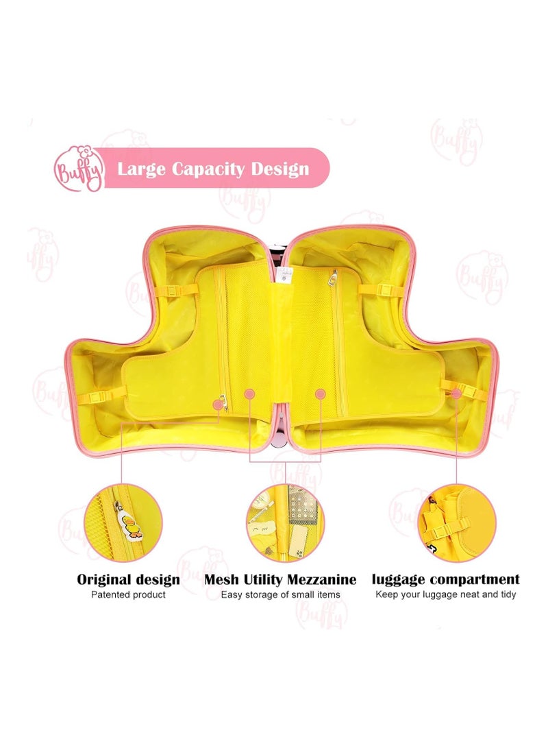 بلومنغ تايم حقيبة سفر للأطفال، حقيبة سفر للأطفال بعجلات تحمل أمتعة بعجلات مع قفل بكلمة مرور - Image 3