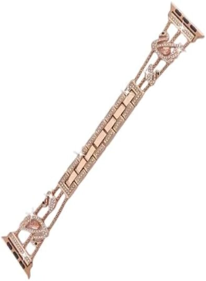 Next Next Store Diamond Watch Band Compatible with iWatch Series 1/2/3/4/5/6/7/8/9 38/40/41, Bling Bling Stainless Steel Strap for Women Girls