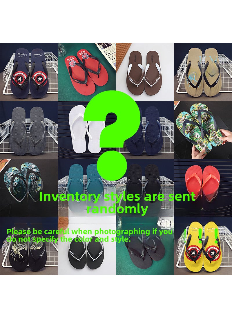 Generic Mens New Graffiti Flip-Flops Summer Fashion Beach Slippers Special price random distribution 