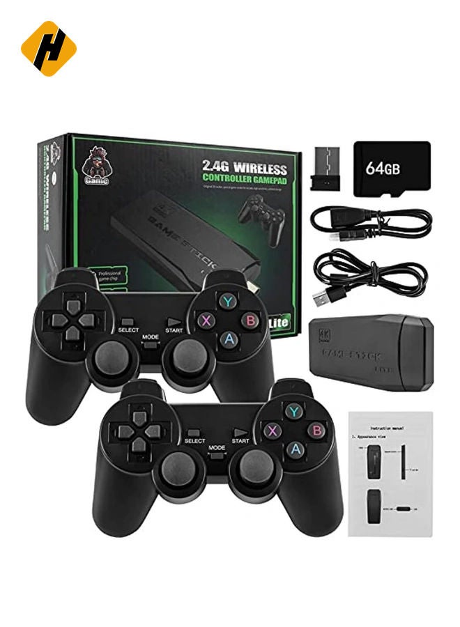 HuHa Retro Game Console with Dual Wireless Controllers Plug & Play Video Game Stick Built in 10000+ Games, 9 Classic Emulators, TV 4K High Definition HDMI Output, (64G)  - Image 1