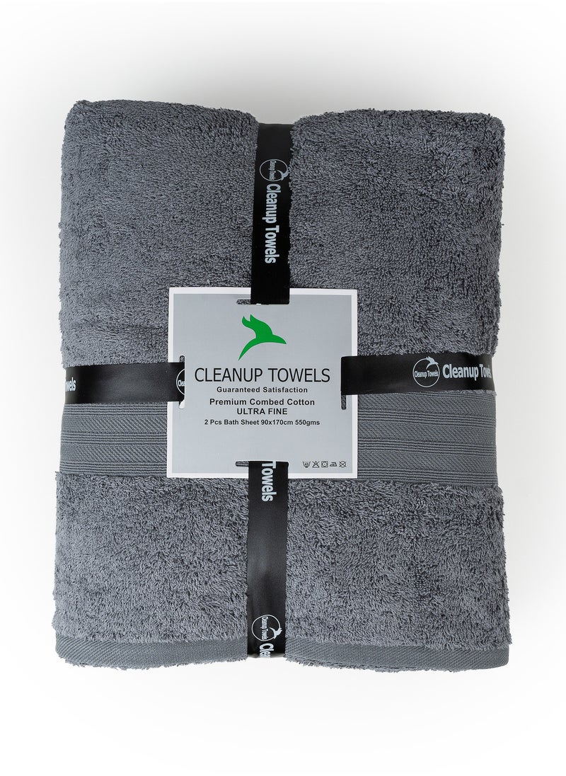 CLEANUP TOWELS Cleanup Towels Set of 02 Bath Sheets. Size 90x170 Cm. Durable Quality With Excellent Color Options Specially Designed To Match Your Washroom And Home As You Desire. Well Absorbant Durable Lasts Long. 550 + GSM Guranteed.  - Image 2