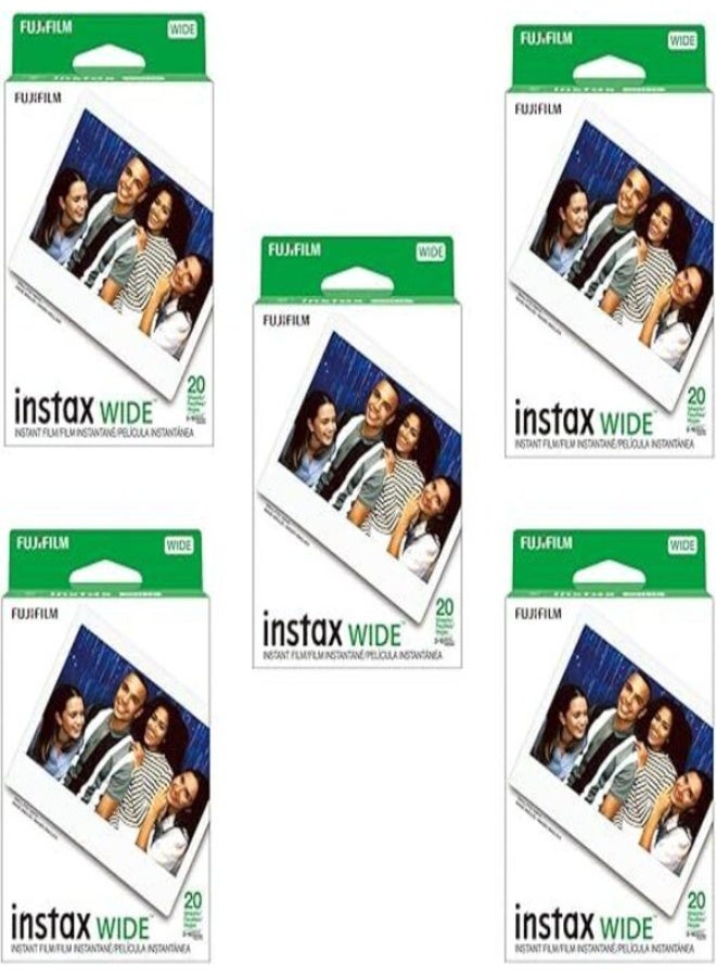 Fujifilm Instax WIDE Instant Films 5 Packs X 20 Films (100 Shots)