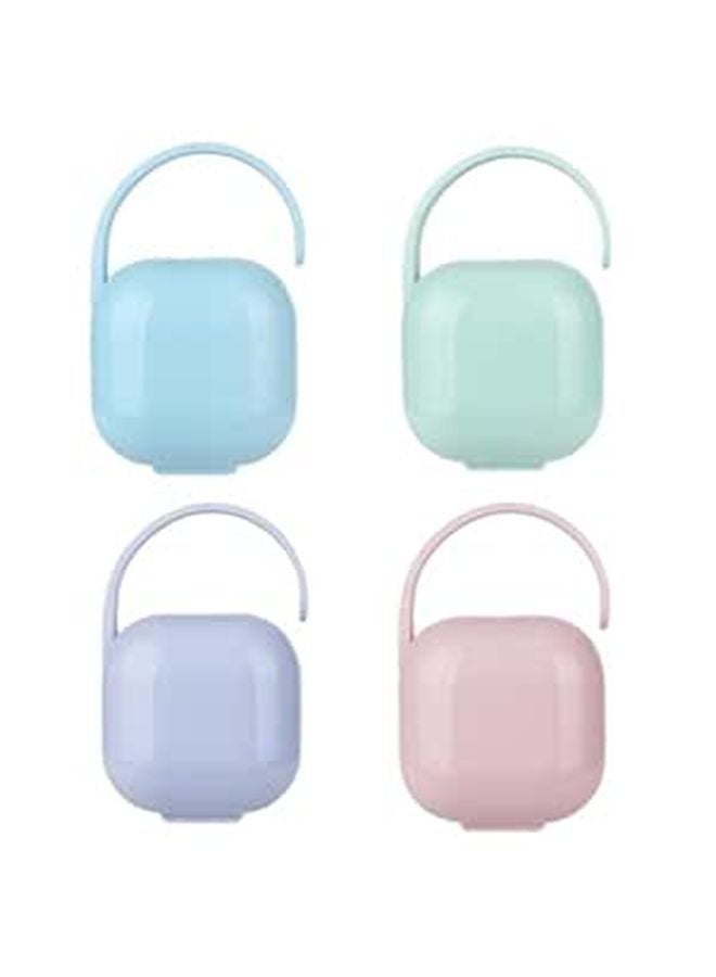 4 Pack Travel Pacifier Organizer Case Set Portable Dustproof Plastic Soother Holder Random Color