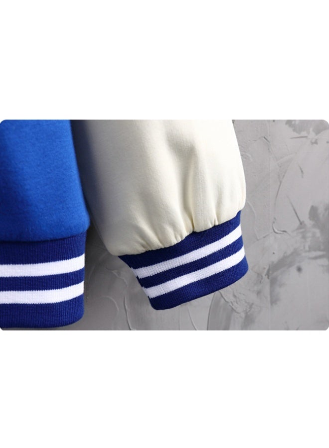 American baseball-style loose-fitting thin fall inspo high street trendy casual jacket for men and women, trendy brand for boys and girls(blue) - Image 4