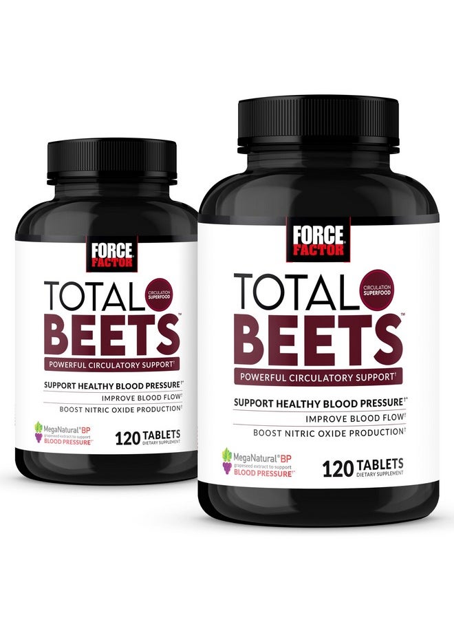 Force Factor Force Factor Total Beets Nitric Oxide Supplement with Beet Root Powder, Nitrates, Grapeseed Extract for Circulation, Cardiovascular, Heart Health, 240 Tablets, 2 Pack  - Image 1