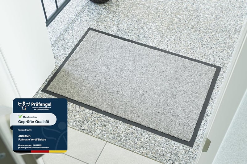 ANDIAMO Verdi Doormat Non-Slip Dirt Trapper Mat Indoor for Entrance Area Ideal as a Door Mat or Doormat for the Front Door 40 x 60 cm in Silver - Image 3