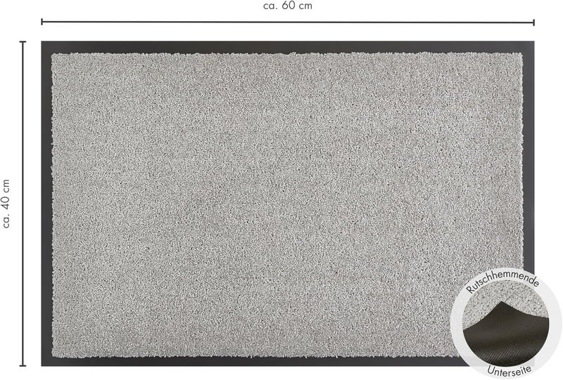 ANDIAMO Verdi Doormat Non-Slip Dirt Trapper Mat Indoor for Entrance Area Ideal as a Door Mat or Doormat for the Front Door 40 x 60 cm in Silver - Image 2