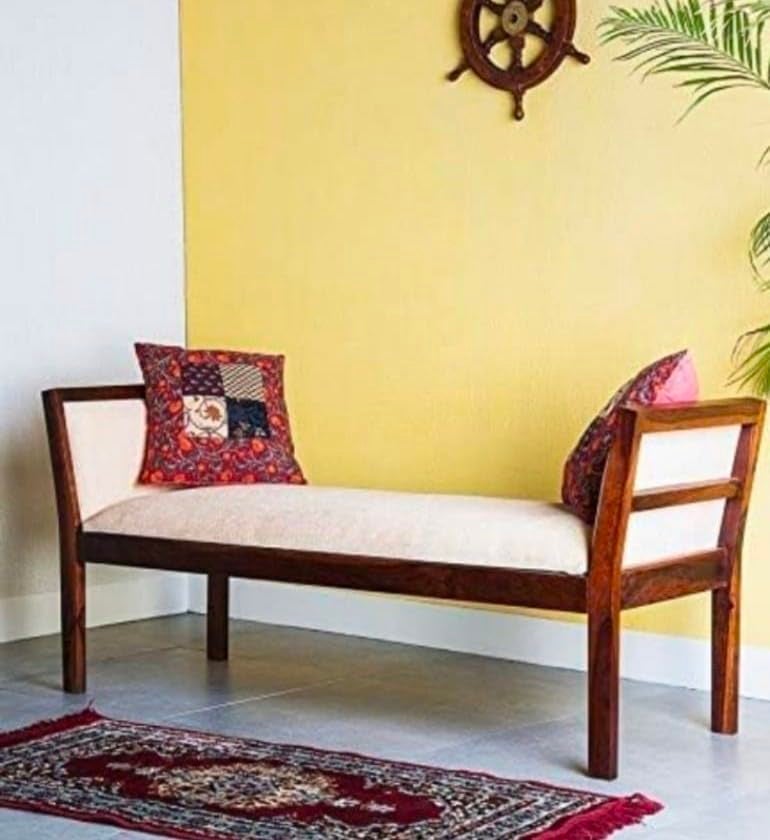 IThree Solid sheesham Wood 2 Seater Bench Living Room (Style 1) - Image 1