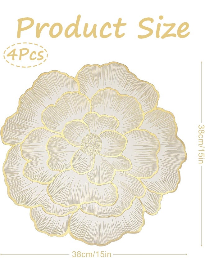 4 قطع من مفارش الطاولة المقاومة للحرارة والماء والزيت المصنوعة من مادة البولي فينيل كلوريد القابلة للغسل والعزل، مفارش طاولة للفنادق والمطاعم - Image 2