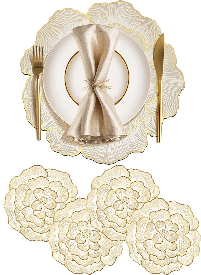 4 قطع من مفارش الطاولة المقاومة للحرارة والماء والزيت المصنوعة من مادة البولي فينيل كلوريد القابلة للغسل والعزل، مفارش طاولة للفنادق والمطاعم - Image 1