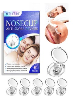 Sefudun Anti Snore Devices 6 Pcs, Snoring Nose Clip, Silicone Magnetic Nose Clip, Ventilate Anti Snore Corrector, Nose Clip Stop Snoring, Relieve Snoring, Prevent Snore At Night for Men and Women  - Image 1
