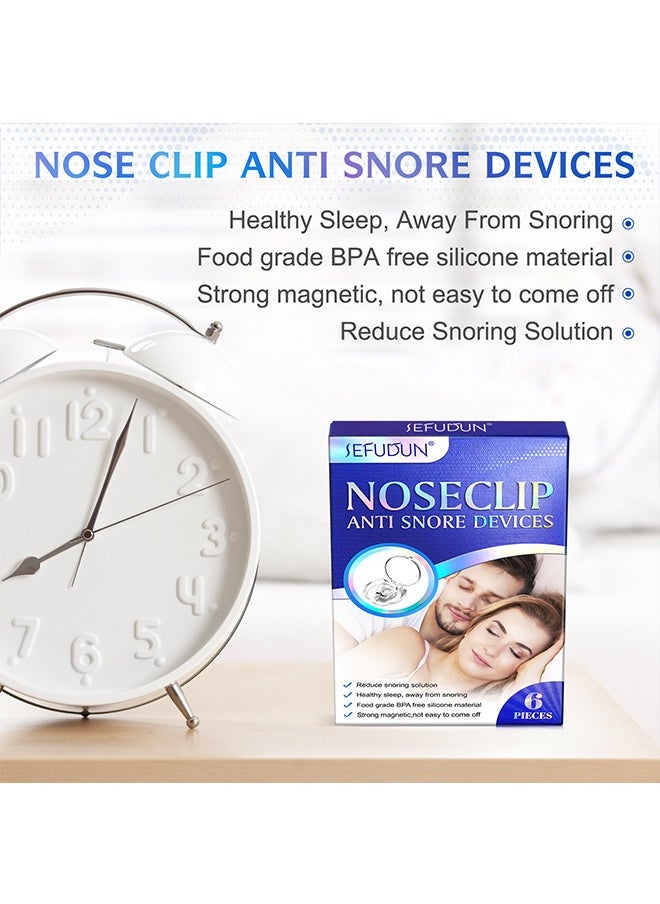 Sefudun Anti Snore Devices 6 Pcs, Snoring Nose Clip, Silicone Magnetic Nose Clip, Ventilate Anti Snore Corrector, Nose Clip Stop Snoring, Relieve Snoring, Prevent Snore At Night for Men and Women  - Image 3