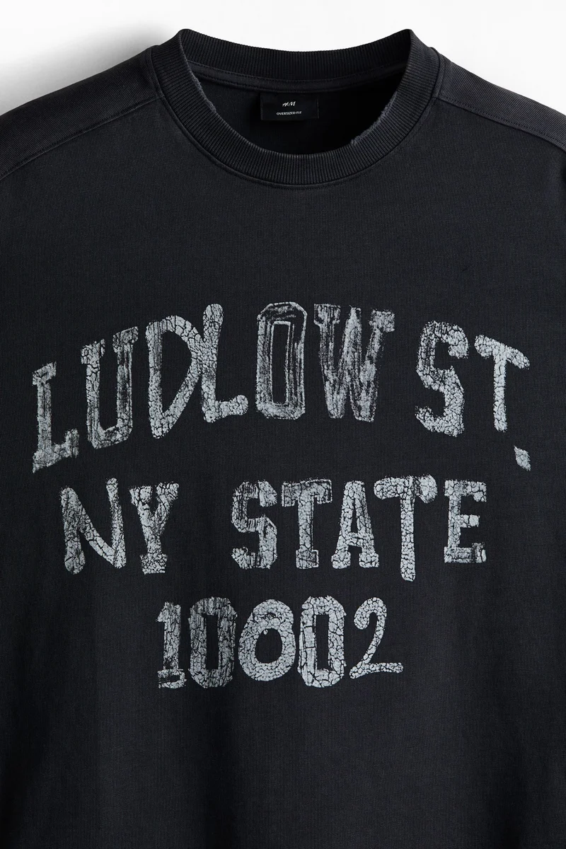 H&M Oversized Fit Printed jersey top