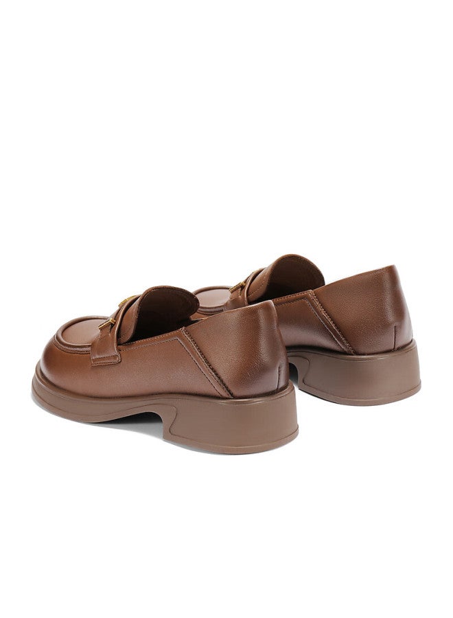 Senda a Women's Loafers Autumn Winter Commuter Comfortable Flats Brown Size 35 - Image 3