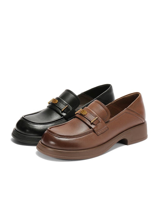 Senda a Women's Loafers Autumn Winter Commuter Comfortable Flats Brown Size 35 - Image 4