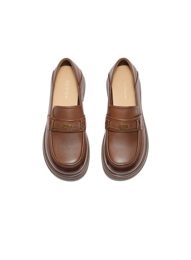 Senda a Women's Loafers Autumn Winter Commuter Comfortable Flats Brown Size 35 - Image 2