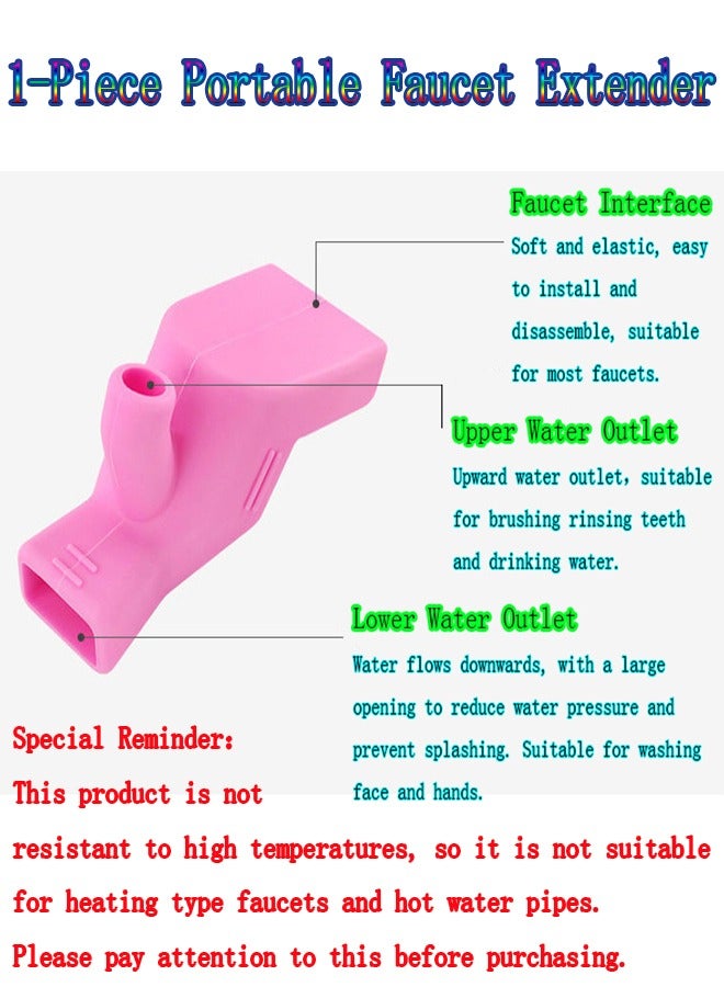 1-Piece Portable Faucet Extender,Dual-Purpose Faucet Water Guide for Rinse Mouth and Hand Washing,Muslim Cleaning Rinse Mouth Special Faucet Converter,Outdoor Clean and Healthy Faucet Mini Water Guide,Home and School Children Hand Washing Splash Proof Faucet Extender  - Image 4
