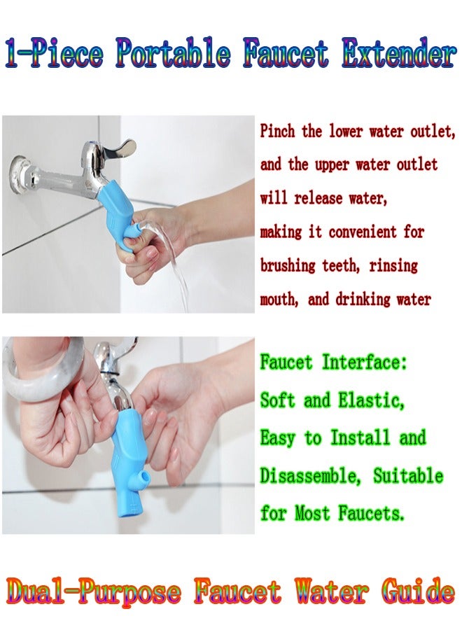 1-Piece Portable Faucet Extender,Dual-Purpose Faucet Water Guide for Rinse Mouth and Hand Washing,Muslim Cleaning Rinse Mouth Special Faucet Converter,Outdoor Clean and Healthy Faucet Mini Water Guide,Home and School Children Hand Washing Splash Proof Faucet Extender  - Image 5
