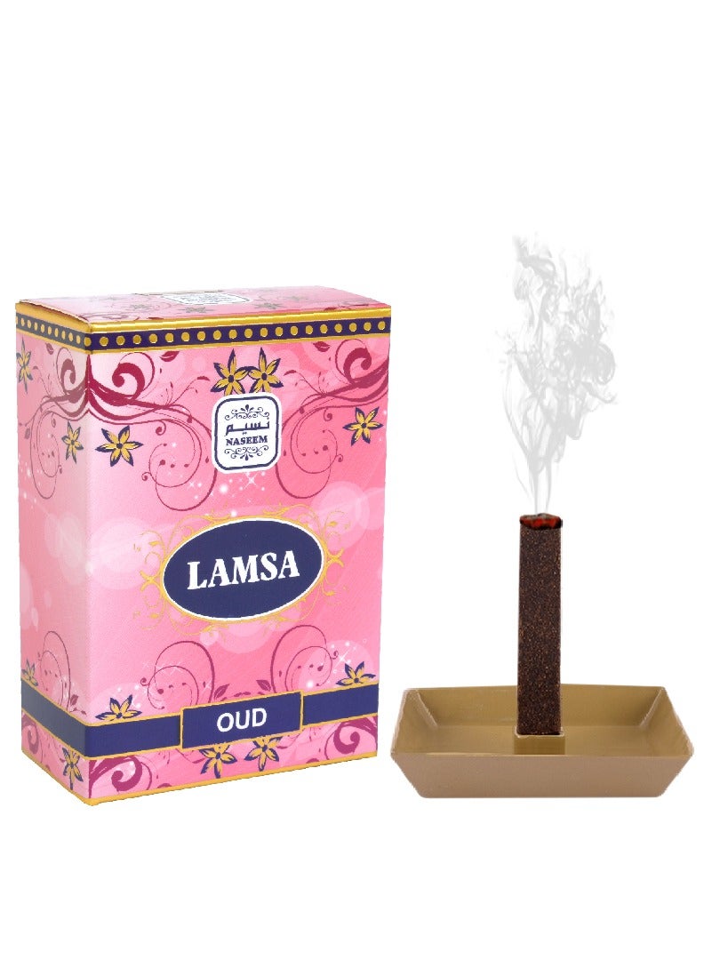 Naseem Naseem Oud Stick Lamsa – 10 Premium Incense Sticks | Long-Lasting Oriental Oud Fragrance | Luxurious Aromatic Bakhoor for Home, Office, and Special Occasions | Traditional Arabic Scented Oud Sticks