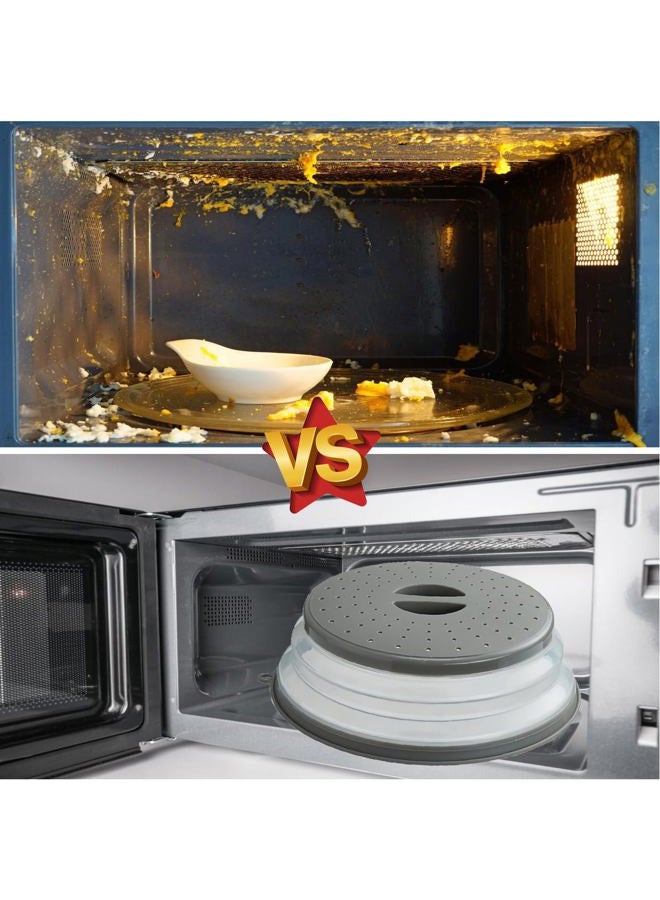 XGHJ Microwave Splatter Cover Vented for Food, Splatter Guard & Colander Kitchen Gadget for Fruit Vegetables Microwave Plate Cover with Hook Hole,Dishwasher-Safe,BPA-Free Silicone & Plastic (1 Pack) - Image 3