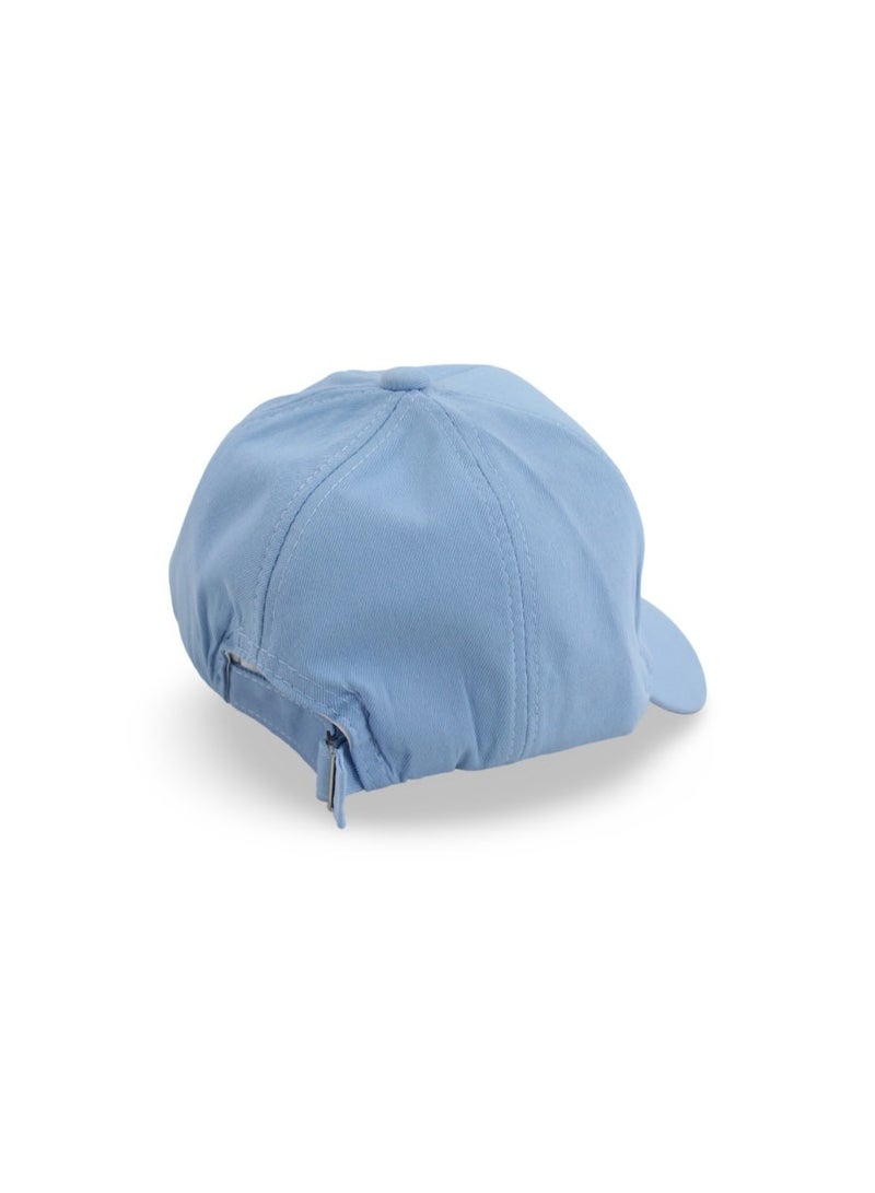 Fancy Boys Cotton Cap – Baby Blue with Smile Embroidery - Image 2