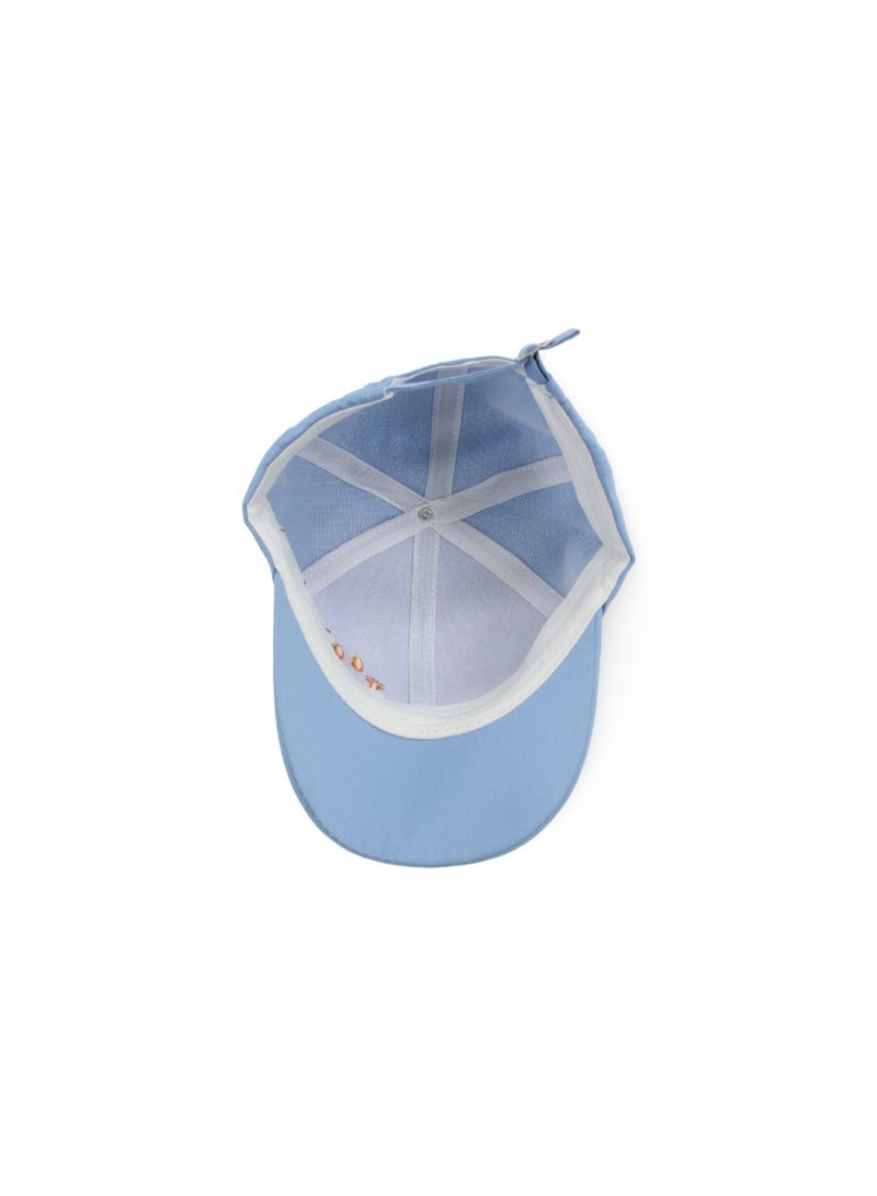 Fancy Boys Cotton Cap – Baby Blue with Smile Embroidery - Image 3