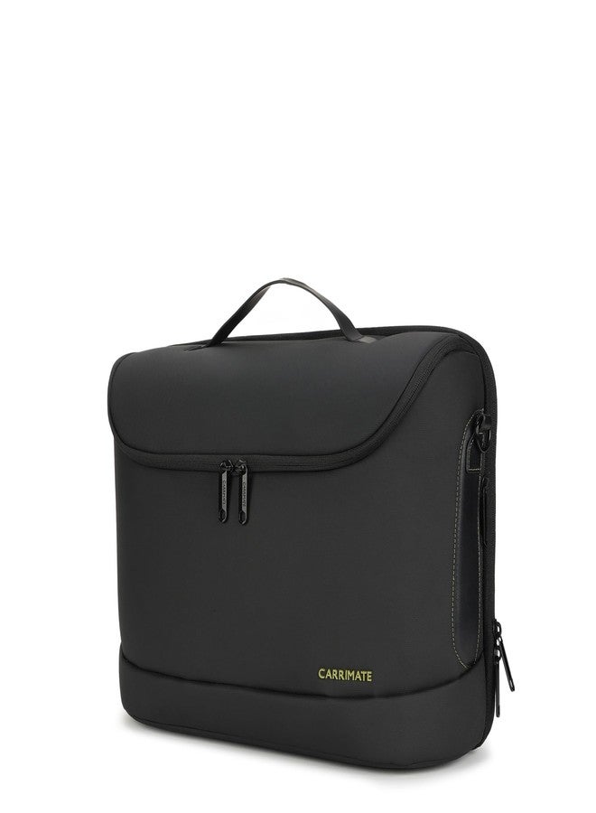 CARRIMATE Magnum Laptop Messenger Bag for Men & Women | Fits Up to 15.6 Inch Laptop | Polyester Office & Travel Shoulder Bag | iPad Sleeve, Front Organizer & Luggage Strap | Black - Image 2