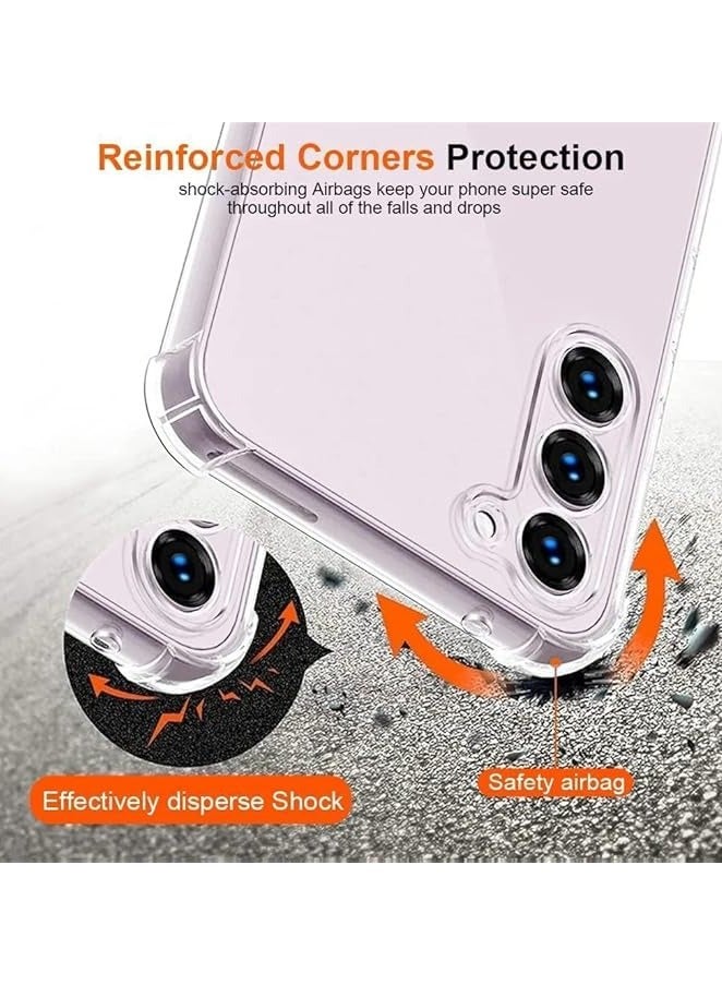 بروماس حافظة سامسونج جالاكسي S23 غطاء سيليكون غير أصفر مقاوم للصدمات، غطاء خلفي شفاف مضاد للخدش (شفاف) - Image 4