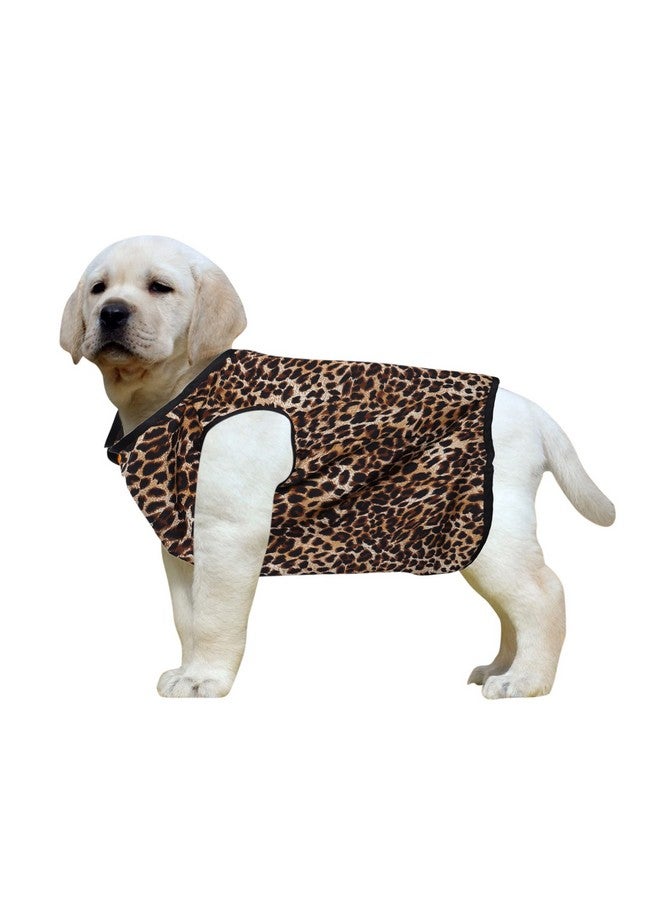 ويستيرن إرا تي شيرت كلاب من القطن الناعم الرائع | ملابس كلاب مريحة وجيدة التهوية | زي جرو بدون أكمام | (طبعة جلد النمر) (صغير) (14 بوصة) - Image 1