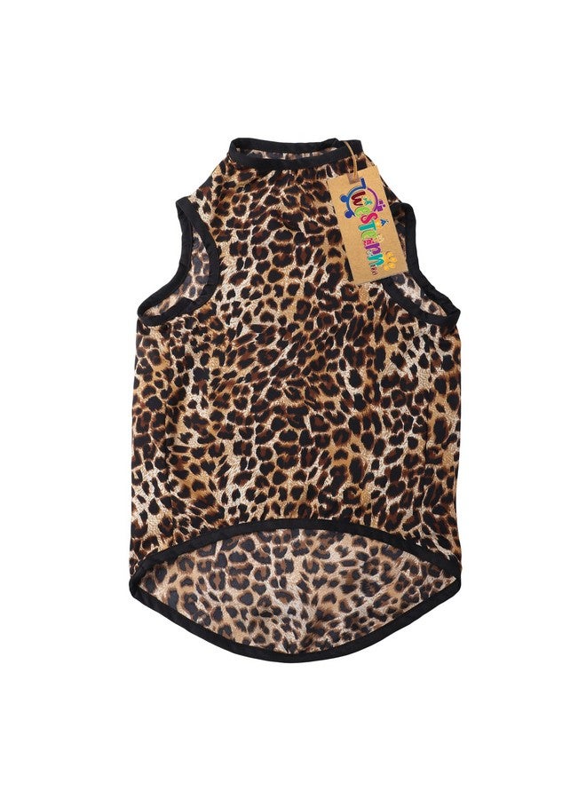 ويستيرن إرا تي شيرت كلاب من القطن الناعم الرائع | ملابس كلاب مريحة وجيدة التهوية | زي جرو بدون أكمام | (طبعة جلد النمر) (صغير) (14 بوصة) - Image 5