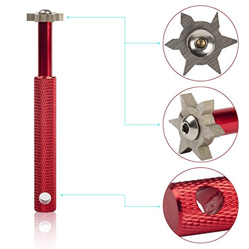 HIFROM Groove Sharpener with 6 Heads - Golf Club Groove Sharpener Re-Grooving Tool and Cleaner Replacement for All Irons Pitching Sand Lob Gap and Approach Wedges and Utility Clubs (2 Red) - Image 2