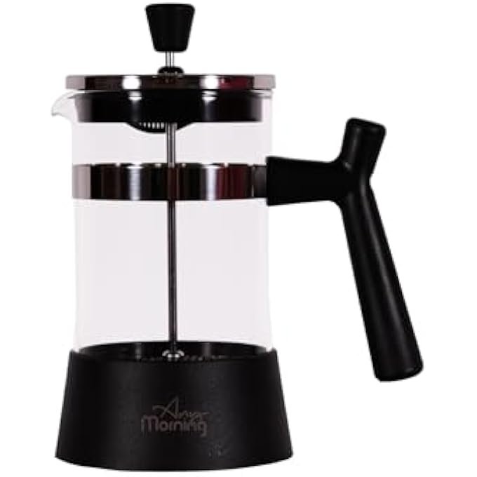 Any Morning French Press Coffee Glass French Press Coffee Maker With Stainless Steel Filter Manual Coffee Press Portable French Press Borosilicate Glass Coffee Press  600Ml 20 Oz - Image 1