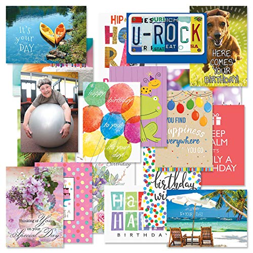 Current Festive Mega Birthday Greeting Card Value Pack – Set of 36 (18 Designs), Large 5 x 7 inches, Envelopes Included - Image 1