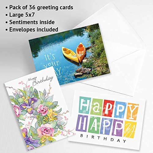 Current Festive Mega Birthday Greeting Card Value Pack – Set of 36 (18 Designs), Large 5 x 7 inches, Envelopes Included - Image 2