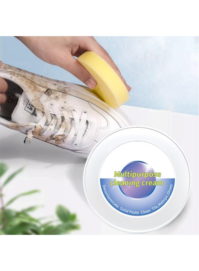 Generic Multi Functional Cleaning and Stain Removal Cream, 2023 New White Shoe Cleaning Cream with Sponge, White Shoe Cleaner Decontaminate Solid Paste, No Wash, Multipurpose Cleaning Gleaning Cream (2pc) - Image 3
