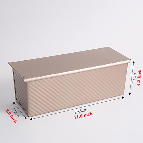 Cayanmydery Pullman Loaf Pan with Lid, 2.2 lb Dough Capacity Bakeware for Baking Bread, Carbon Steel Corrugated Bread Toast Mold with Cover - Image 4