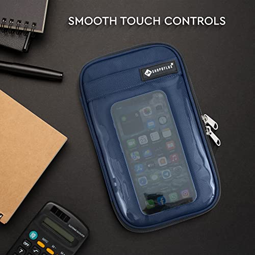 SHOPOFLUX Polyester Travel Passport Cover Organizer With Mobile Holder And Hand Strap For Men And Women (Blue) - Image 4
