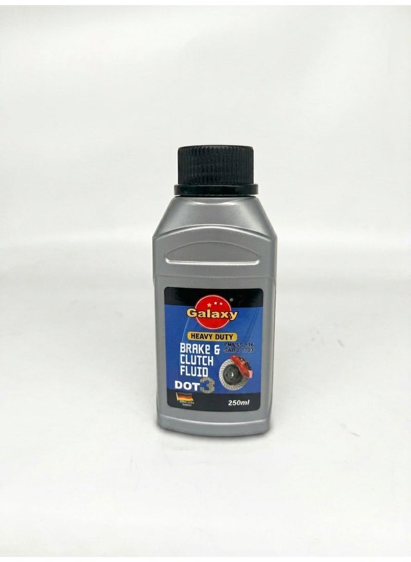 DOT 3 Brake & Clutch Fluid 250ml - Premium Hydraulic Fluid for Cars, Motorcycles & Light Trucks - High Boiling Point Formula - FMVSS 116 Certified