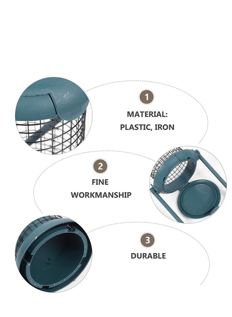 Luckam Outdoor Bird Feeder, Wild Bird Feeder, Hanging Bird Seed Feeder, Wildlife Food Holder Cage Feeding Container with Hanger for Outdoor Watching Garden Patio Hanging Ornament, Green - Image 5