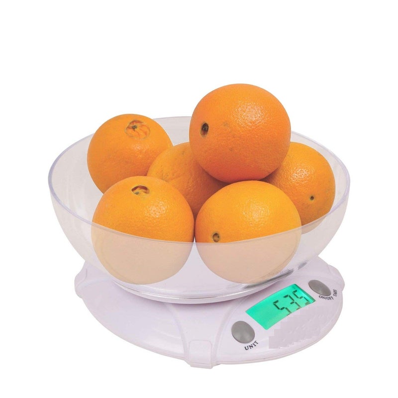 MOSHTU B09 Electronic Digital Personal Kitchen Weighing Scale with Bowl Upto 7 KGs Battery Operated 1 g7 Kg Displays Unit with Measure Bowl for Home Shop and Workshop Multicolour - Image 3
