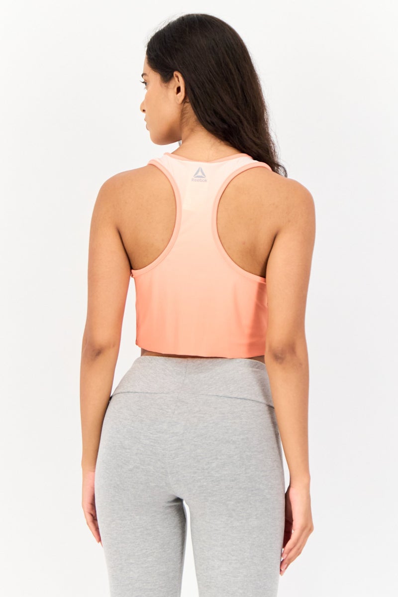 Reebok تي شيرت تدريب بلا أكمام للنساء، برتقالي - Image 2