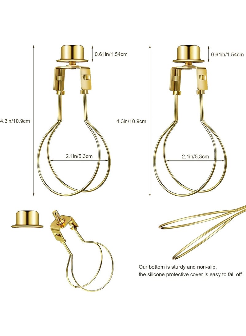 Cobest Bulb Lamp Shade, 2 Pieces Light Bulb Clip Adapter, Includes Finial and Lampshade Levellers for Shade Replacement, Bronze - Image 5