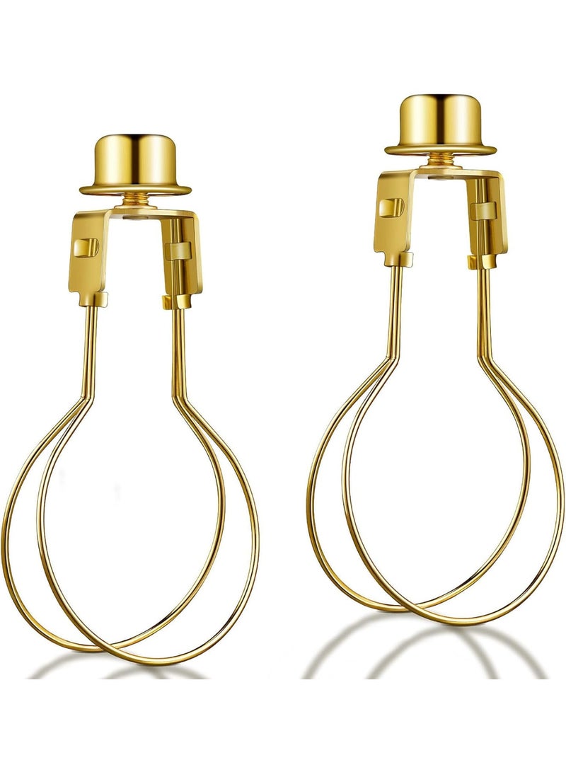 Cobest Bulb Lamp Shade, 2 Pieces Light Bulb Clip Adapter, Includes Finial and Lampshade Levellers for Shade Replacement, Bronze - Image 1