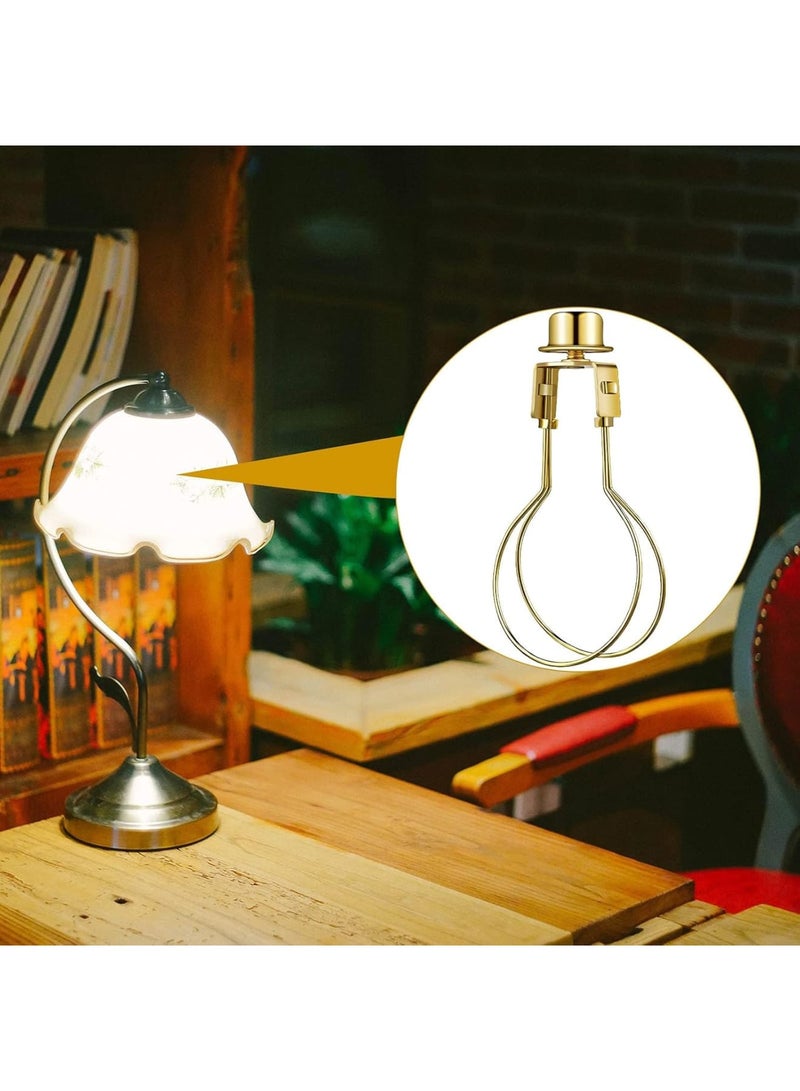 Cobest Bulb Lamp Shade, 2 Pieces Light Bulb Clip Adapter, Includes Finial and Lampshade Levellers for Shade Replacement, Bronze - Image 3