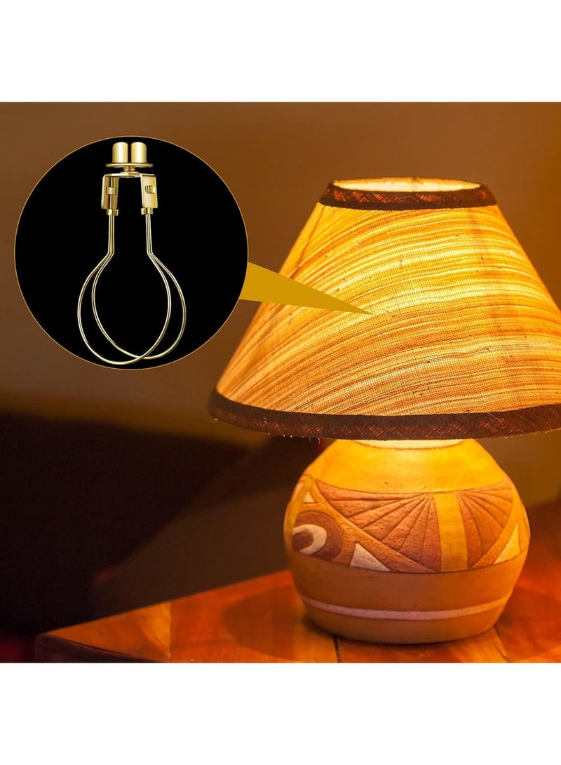 Cobest Bulb Lamp Shade, 2 Pieces Light Bulb Clip Adapter, Includes Finial and Lampshade Levellers for Shade Replacement, Bronze - Image 2