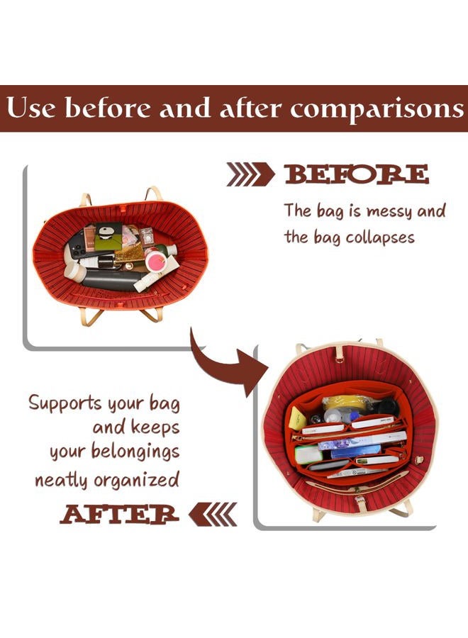 Lckaey Crimson Small Handbag Organizer Insert for Speedy 20 Tote Bag and Tote Bag Organizer Y095 - Image 2
