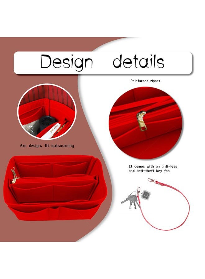 Lckaey Crimson Small Handbag Organizer Insert for Speedy 20 Tote Bag and Tote Bag Organizer Y095 - Image 3