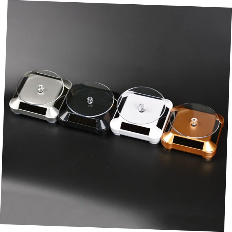 Silver Solar Rotating Display Stand For Jewelry Phones Watches Showcase - Image 4